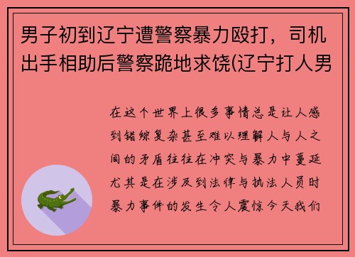 男子初到辽宁遭警察暴力殴打，司机出手相助后警察跪地求饶(辽宁打人男子抓住了吗)